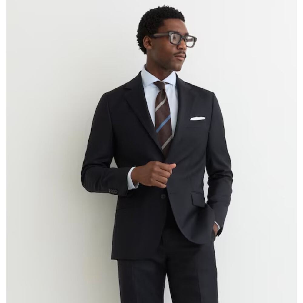 REISS Entrepreneur Wool Twill Single-Breasted Suit Blazer Classic Fit Navy 38